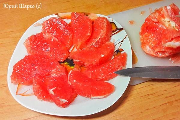 Как очистить грейпфрут